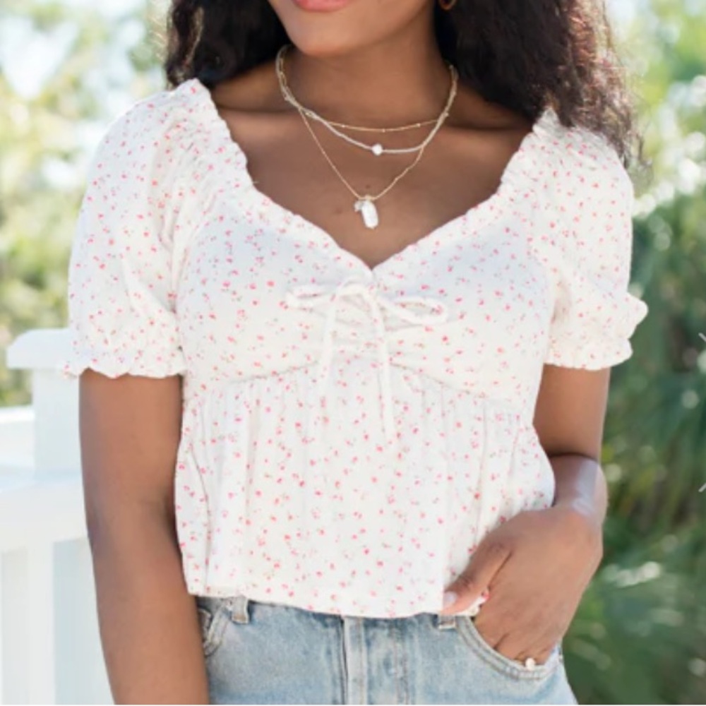 Pink lily blouse - make an offer